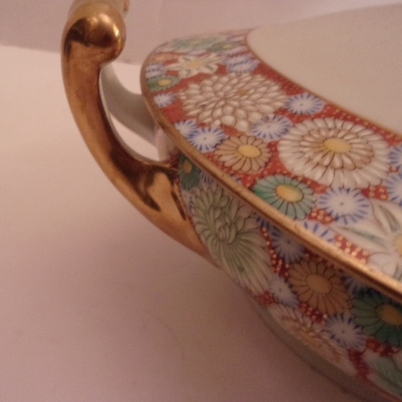 RARE WWII SHOZAN KUTANI HANDPAINTED SOUP TUREEN. - Picture 3 of 8